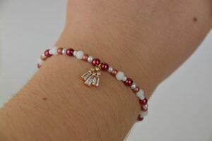 Burgundy-white bracelet